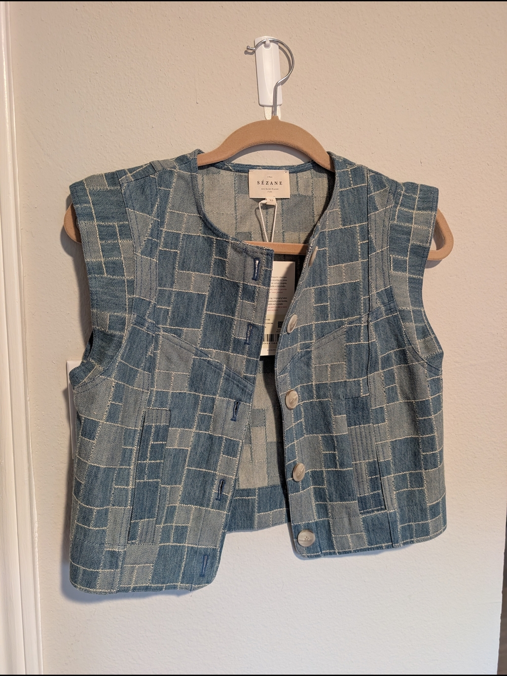 Sezáne Timothé Patchwork Denim Vest - Picture 2 of 9